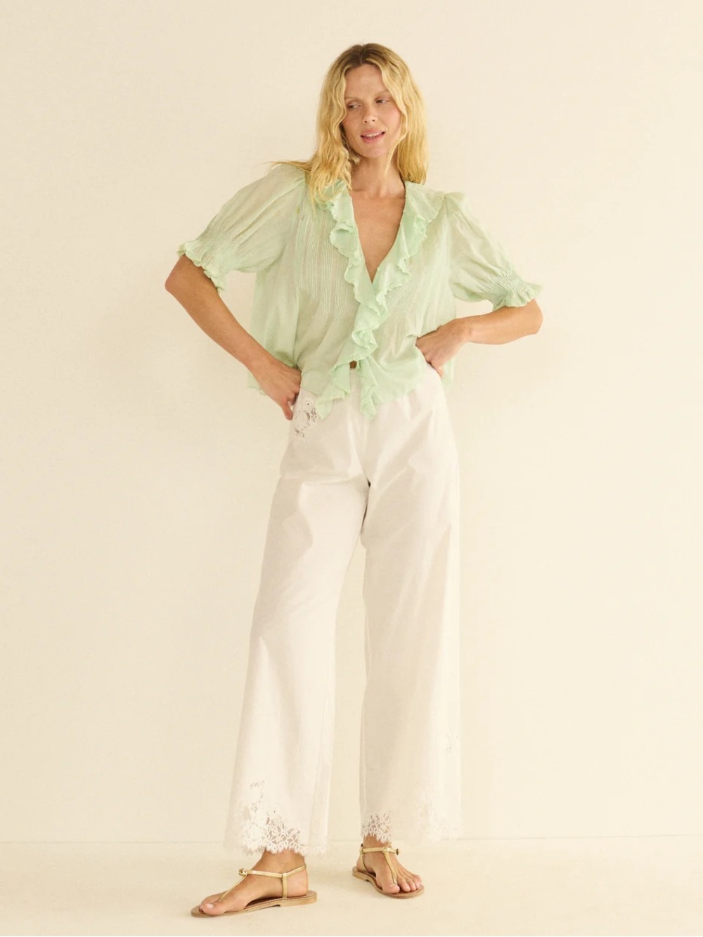 Doen Henri Top in Seafoam